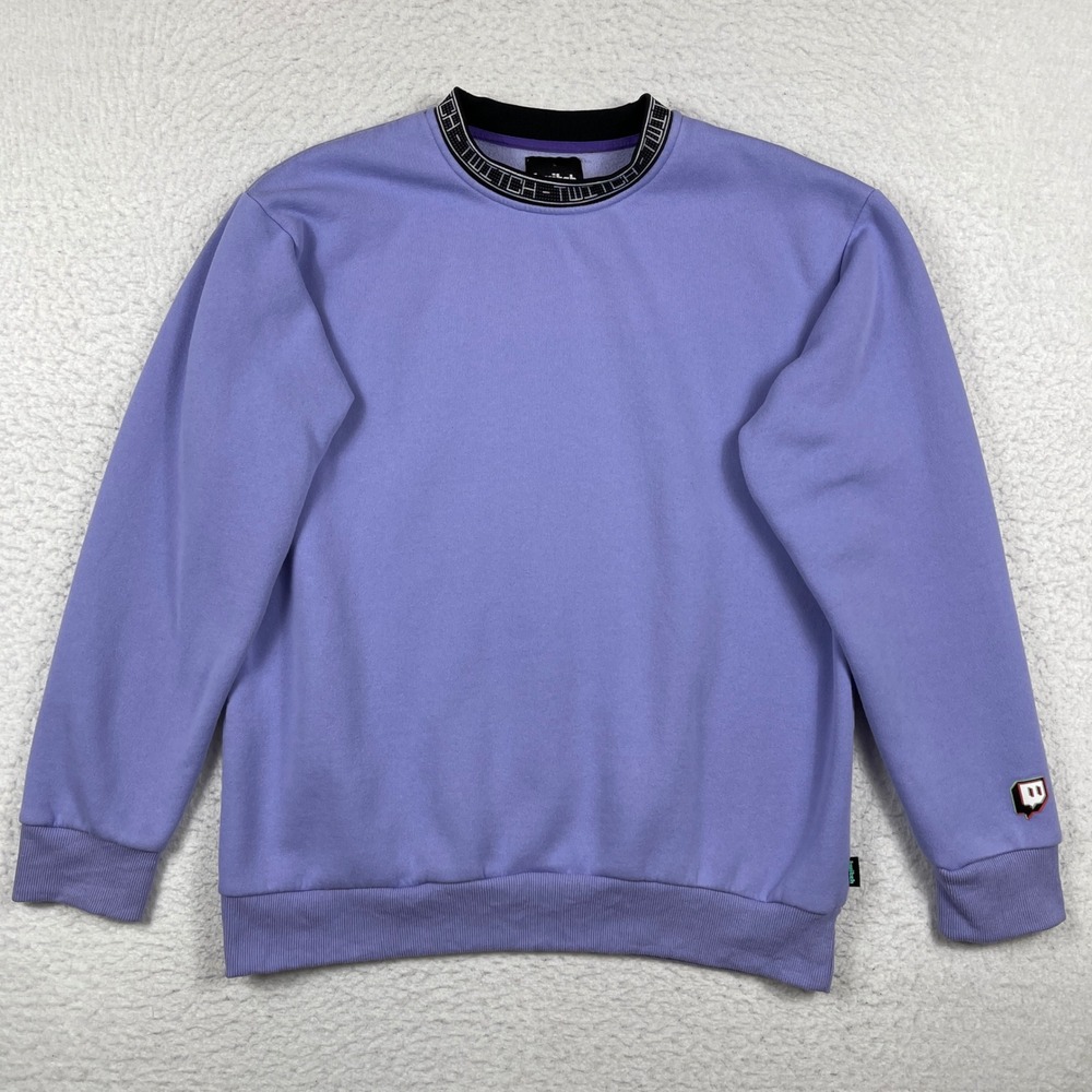 Twitch Sweatshirt‎ Mens Large Purple Gamer Pullover Jumper Casual Video Gaming